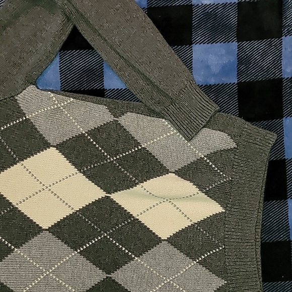 Y2k. John Galt. Argyle. Crewneck pullover. Cotton blend. Like-new. Men's medium - Picture 5 of 16